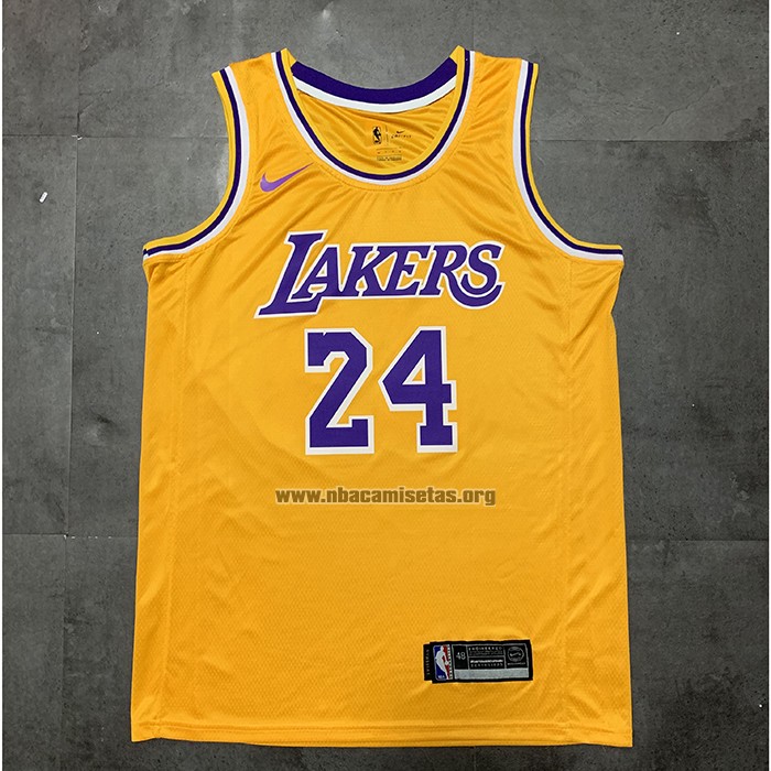 Camiseta Los Angeles Lakers Kobe Bryant NO 24 Icon 2018-19 Amarillo2